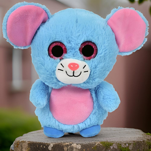 Đôi mắt nhựa lớn tai tròn và đầu 9 inch đầy đặn lông hoạt hình chuột xanh với đôi chân ngắn mềm mại đồ chơi sang trọng chuột nhỏ - Product Image 4