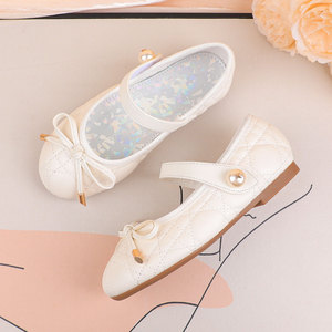 Scarpe Formali Personalizzate/OEM per Bambine, <span class=keywords><strong>Ballerine</strong></span> Mary Jane con Fiore, Scarpe da Damigella <span class=keywords><strong>Bianche</strong></span> con Fiocco Traspiranti Stile Principessa per Matrimoni e Feste - Product Image 3