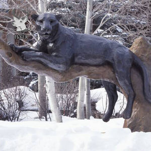 抽象的な大きな野生のヒョウの彫刻ブロンズキャスティングランニングパンサーブラスヒョウの彫像 - Product Image 5