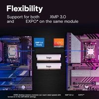 Kit blanc DDR5 6400Mhz 64 Go (32GBx2) Mémoire de jeu UDIMM Mémoire de jeu de bureau compatible avec l'overclocking XMP 3.0 & Expo
