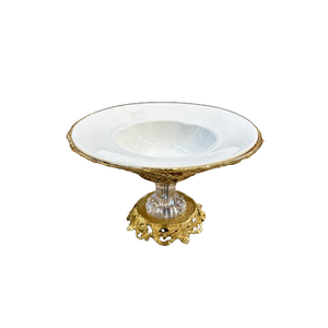 Metallo con manico in metallo, ciotola rotonda di frutta e caramelle - Product Image 1