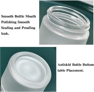 Pot cosmétique vide en verre dépoli avec capuchon en bambou, haute qualité, 5g-50g, pour crème visage, vente en gros 2023 - Product Image 3