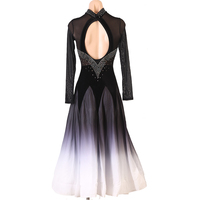 Q343 femmes robe de danse moderne salle de bal Standard grande balançoire strass Performance compétition valse robe 100% Polyester