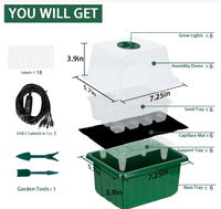 Lot de 6 plateaux de démarrage en plastique réutilisables de 72 cellules avec lumière de croissance et humidité plateau de semis en dôme plateau de culture pour plantes