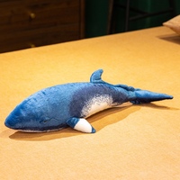 Peluche réaliste de baleine bleue, jouet en peluche doux et moelleux, poupée baleine, coussin long à câliner, oreiller océanique pour la décoration de chambre