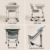 Ensemble de bureau et chaise ergonomiques modernes pour l'école, hauteur réglable, mobilier de classe pour étudiants, table d'apprentissage pour l'école primaire et secondaire