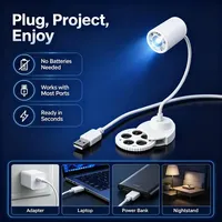 Mini projecteur d'étoiles USB, lumière LED réglable à 360°, lampe d'ambiance pour chambre à coucher, lumière romantique pour anniversaire