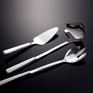 Lot de 5 couverts en acier inoxydable 304, comprenant cuillère, spatule <span class=keywords><strong>à</strong></span> gâteau et fourchette de service, pour restaurant - Vente chaude - Product Image 5