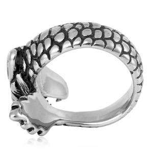 Bague tête de dragon yunnique en or avec yeux rouges, bijoux punk pour homme, style zodiaque animal - Product Image 3