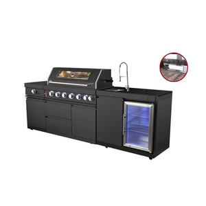 Set <span class=keywords><strong>Completo</strong></span> di Cucine Modulari Portatili per Esterni con Isola BBQ, Mobile Lavello e Armadietto - Product Image 1