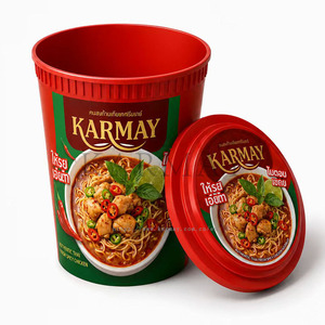 Gobelet en plastique pour nouilles instantanées, saveur poulet thaïlandais épicé, gobelet alimentaire en plastique avec couvercles, récipient pour nouilles instantanées en PP - Product Image 4