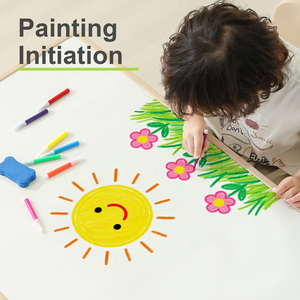 Sinkipa hiện đại woodgrain nhựa trẻ mới biết đi trẻ em bảng 2 ghế thiết lập có thể tháo rời thân thiện với môi trường an toàn Thiết kế học tập phòng ngủ trường - Product Image 5