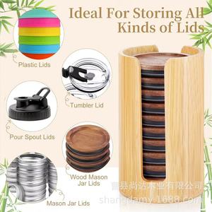 Cross-border wooden Mason jar lid storage <b>box</b>, Mason jar lid storage rack, cup lid storage <b>box</b>, <b>makeup</b> remover pad storage <b>box</b> - Product Image 3