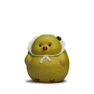 Adorno de Arcilla Zisha con Forma de Pollito Amarillo, Hecho a Mano, Decoración del Zodiaco, Regalo - Product Image 2