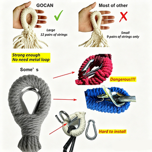 <span class=keywords><strong>Hamac</strong></span> de camping double portable avec fonction balançoire, en coton, pour 2 personnes - Product Image 2