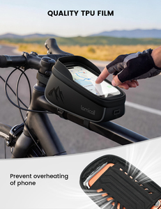 Sac de cadre de vélo étanche Lamicall BCCB04 OEM, grande capacité 1,6 L, support de téléphone, pochette avant de vélo, housse de pluie, accessoire - Product Image 3