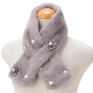 Bufanda de Felpa Cruzada para Mujer, Estilo Otoñal, Nueva, de Fibra de Poliéster, Gruesa, Linda, Cálida, Combinable con Todo, para Invierno - Product Image 4