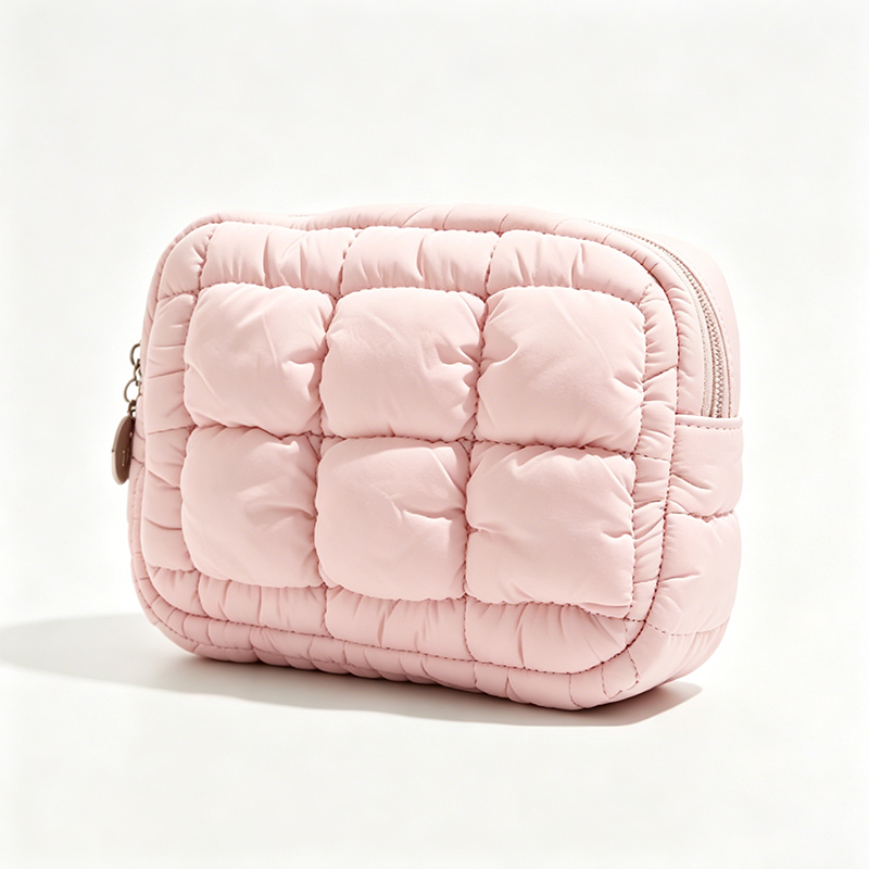 Luxury Puffy Quilted Toiletry Cosmetic Bag