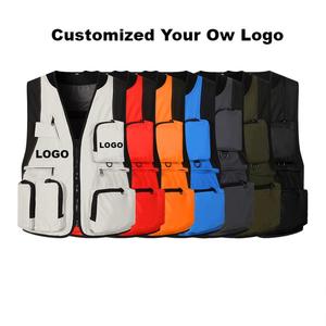 Chaleco de fotografía multibolsillo de Color sólido 100% Taslon Ropa de trabajo duradera con impresión de logotipo para fotógrafos - Product Image 2