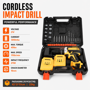 Perceuse multifonctionnelle sans fil de qualité industrielle 21V avec mandrin à percussion sans clé, batterie incluse, OEM/ODM CE - Product Image 1