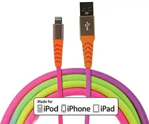 Cable de carga USB de Material arcoíris, 5V, 2.1A, 3 pies, 6 pies, 9 pies, Cable de datos USB para Android/iPhone/tipo C, cable de teléfono móvil