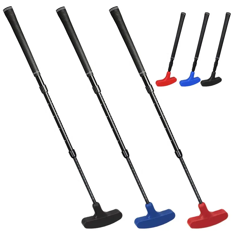 3-teiliger einstellbarer doppelseitiger Aluminiumlegierung-Golf-Putter rechts- oder linkshändig einziehbarer Golfclub für Junior Kinder Erwachsene