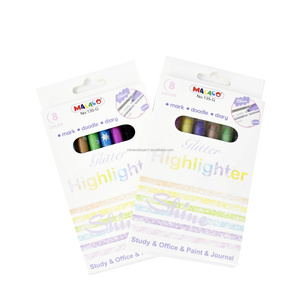 8 stylos surligneurs à paillettes, <span class=keywords><strong>marqueurs</strong></span> brillants pour la prise de notes des étudiants, le journalisation, le scrapbooking, l'art et l'artisanat - Product Image 1