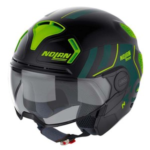 Casco Moto Nolan Jet N30 4 T Nero Verde Giallo in Policarbonato - Product Image 1