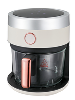 Friteuse à air chaud avec bol en verre, écran tactile numérique, grande capacité 3,5 L, friteuse électrique sans huile, cuisson rapide, nettoyage facile, format familial