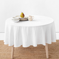 Nappe ronde Linge de table Nappes de fête Rectangulaire Mariage Luxe Nappe blanche ronde pour les fêtes