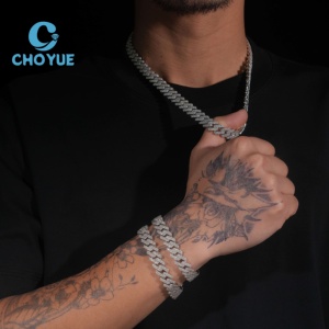 ลดราคาพิเศษ สร้อยคอเงินแท้ S925 ขนาด 12 มม. แบบ Cuban Link 2 แถว ประดับเพชรโมอิสซาไนต์ สไตล์ฮิปฮอป เครื่องประดับคุณภาพสูง สร้อยคอผู้ชาย ผ่านการทดสอบเพชร GRA - Product Image 6