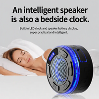 Haut-parleur portable étanche IPX6 en plastique avec ventouse, lumière RGB, radio FM sans fil pour chevet, salle de bain et douche