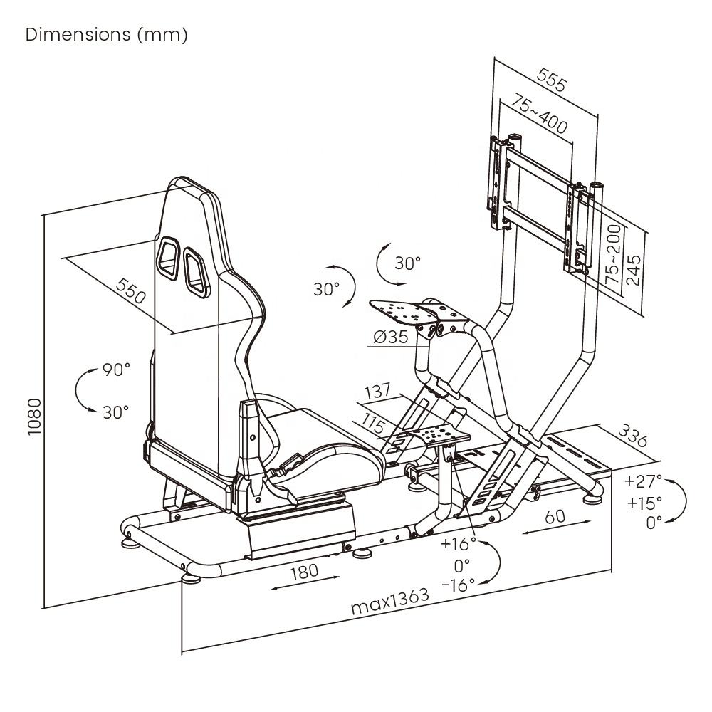 Cockpit de Simulador de Corrida LRS09-BS03 para PC PS4 PS5 para Logitech  G25 G27 G29 G920 Assento de Simracing F1 GTR| Alibaba.com, image size:1000x1000