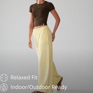 Pantalones Deportivos de Alta Calidad para Mujer, Impresión de Logotipo Personalizado, Color Sólido, Transpirables, de Felpa de Algodón, Corte Holgado, Pierna Ancha - Product Image 5