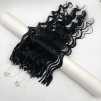 Venta al por mayor pelo ruso 12a rizado h6 línea de plumas extensiones de cabello extensión de cabello humano 100% calidad de la cutícula virgen