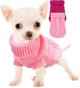 Set <span class=keywords><strong>di</strong></span> 2 Maglioni Extra Piccoli per Animali Domestici, Leggeri e Lavorati a Maglia, Collo Alto per Chihuahua, Yorkie, <span class=keywords><strong>Cani</strong></span> Teacup e Gatti, Abbigliamento Invernale - Product Image 1