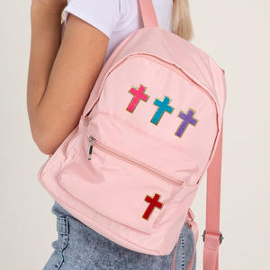 Parches bordados 3D de tela de 3 pulgadas con diseño de Jesús y cruz, en chenilla dorada, brillante, blanca y rosa, para camisas y gorras, venta al por mayor 2026 - Product Image 6