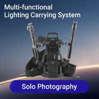 Support de photographie multifonctionnel en alliage d'aluminium avec support de lumière LED et fixation pour transmetteur vidéo pour prise de vue mains libres en solo