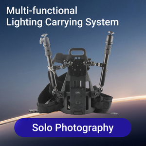 แร็คหลังสำหรับถ่ายภาพอเนกประสงค์ทำจากอลูมิเนียมอัลลอยด์ พร้อมไฟ LED และที่ยึดเครื่องส่งสัญญาณวิดีโอ สำหรับการถ่ายภาพแบบแฮนด์ฟรี - Product Image 2