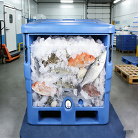 Bacs en plastique rotomoulé de 1000 L, grands conteneurs pour poisson, bacs isothermes pour congélation du poisson, glacières en plastique pour poisson