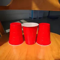 Gobelets de fête en plastique PP jetables durs au design plat écologique de 9 oz pour camping, pique-nique et fête Nouveau produit Saint Valentin