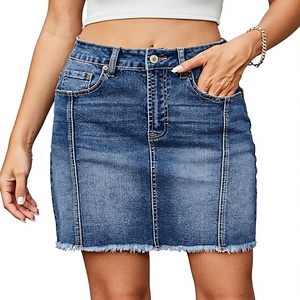 Jupe en jean sexy taille haute pour femme avec détails boutonnés, longueur mi-mollet, tissu élastique, idéale pour les tenues décontractées ou semi-formelles - Product Image 6