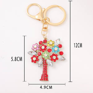 Chakra arbre de vie Kabbale Porte-clés Pendentif bijoux Bonne Chance Diamants Strass Cristal Arbre de Vie Porte-clés amulette Bling - Product Image 2