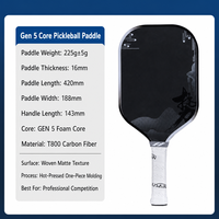 Raquette de pickleball personnalisée OEM Design GEN5 avec noyau en mousse EPP, carbone T800, approuvée USAPA pour les compétitions professionnelles adultes