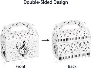 12 pièces Notes de <span class=keywords><strong>musique</strong></span> fête traiter boîte bonbons coffrets cadeaux <span class=keywords><strong>musique</strong></span> thème fête d'anniversaire boîtes de faveur pour <span class=keywords><strong>musique</strong></span> fête décoration fournitures - Product Image 6