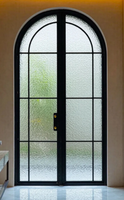 Juego de Puerta Completo de Aluminio con Doble Puerta Arqueada de Estilo Francés BOCHARM, Anti-Robo, para Dormitorio, Baño, Entrada de Villa