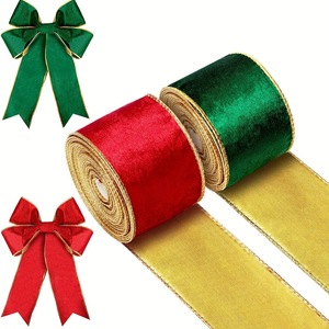 5m בד חיווט חג המולד, סרט חתוך סרט xmas עם קצה מתנה עוטף סרט תפאורה עץ חג המולד - Product Image 2