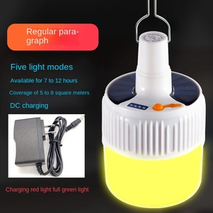 Linterna colgante para acampar al aire libre con energía solar portátil con carga USB impermeable con cargador de teléfono - Product Image 4