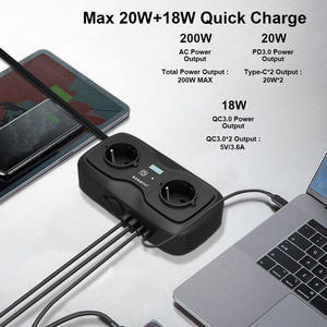 Onduleur de voiture robuste 200W 12V à 220V AC avec 2 ports USB prend en charge le mini réfrigérateur <span class=keywords><strong>TV</strong></span> et les outils électriques - Product Image 5