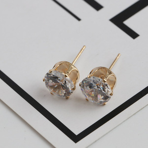 <b>Stud</b> <b>Earrings</b> <b>Crystal</b> Rhinestone Claw Setting White K Gold Color Everyday Wear Jewelry Accessories - Product Image 4